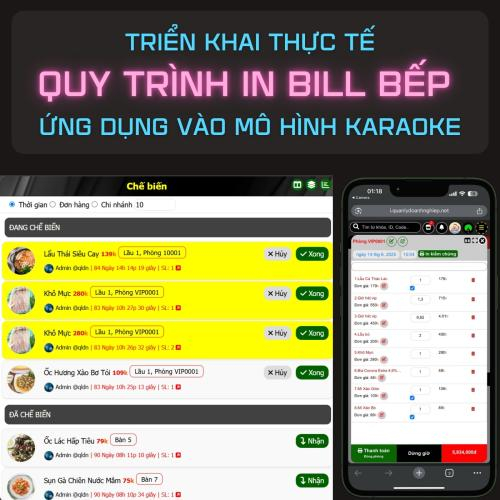 Triển Khai Thực Tế Quy Trình In Bill Bếp Ứng Dụng Vào Mô Hình Karaoke