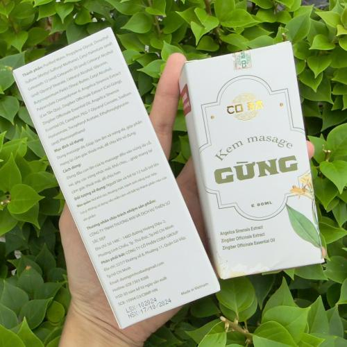 Chọn kem massage gừng Co Ba