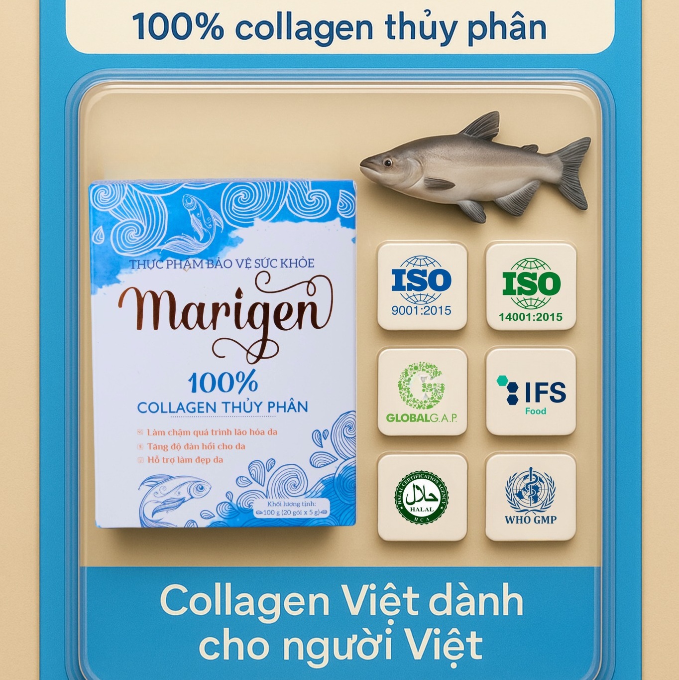 Marigen 100% collagen thủy phân
