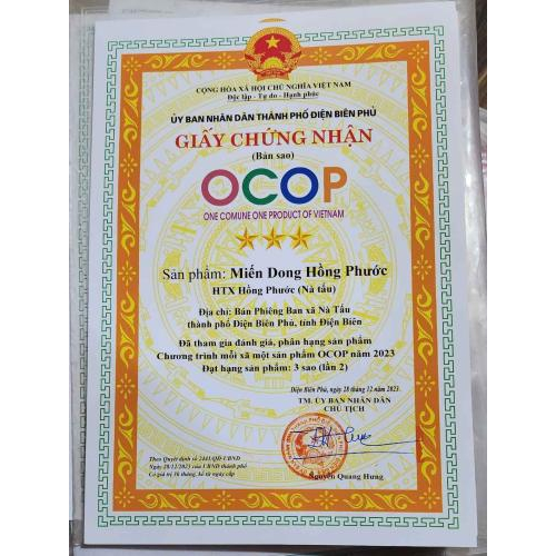 1. Giấy chứng nhận OCOP