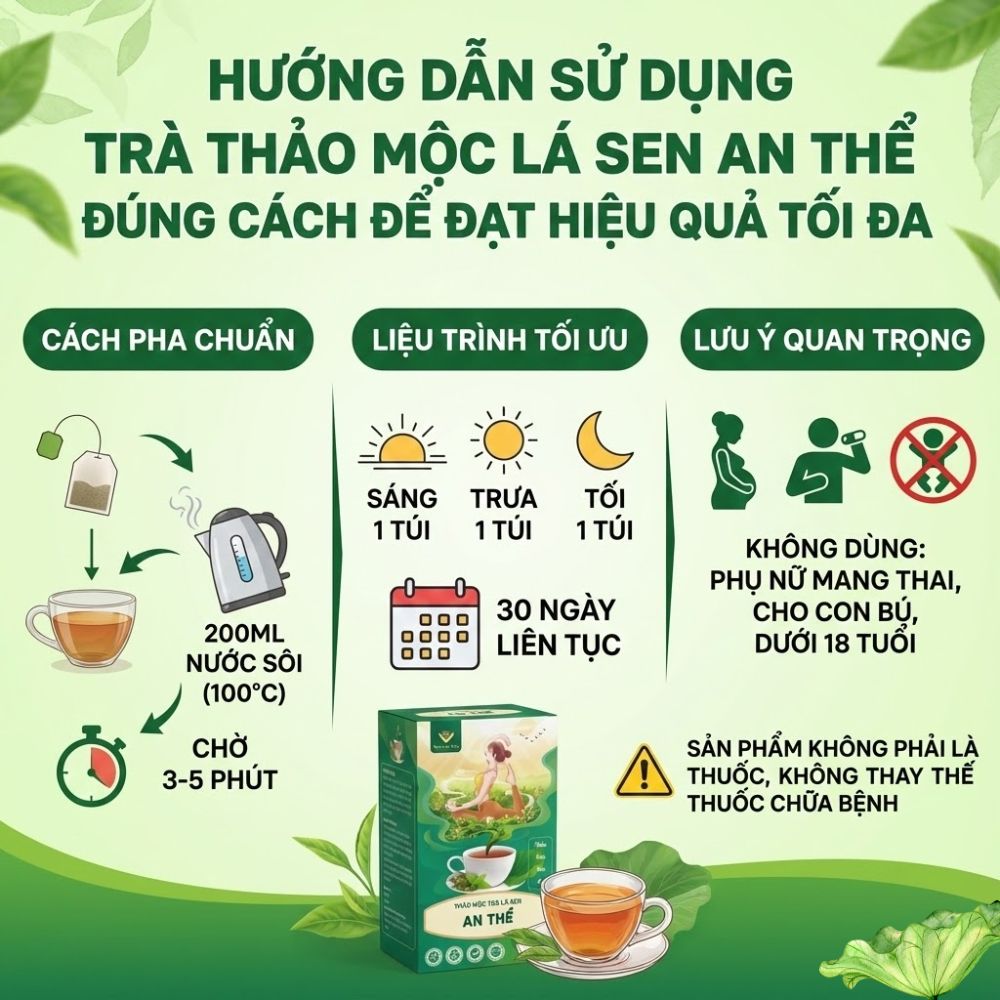 Hướng Dẫn Sử Dụng Trà Thảo Mộc Lá Sen An Thể Đúng Cách Để Đạt Hiệu Quả Tối Đa