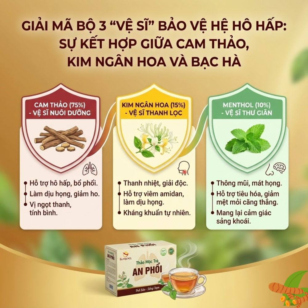 Giải Mã Bộ 3 "Vệ Sĩ" Bảo Vệ Hệ Hô Hấp: Sự Kết Hợp Giữa Cam Thảo, Kim Ngân Hoa Và Bạc Hà