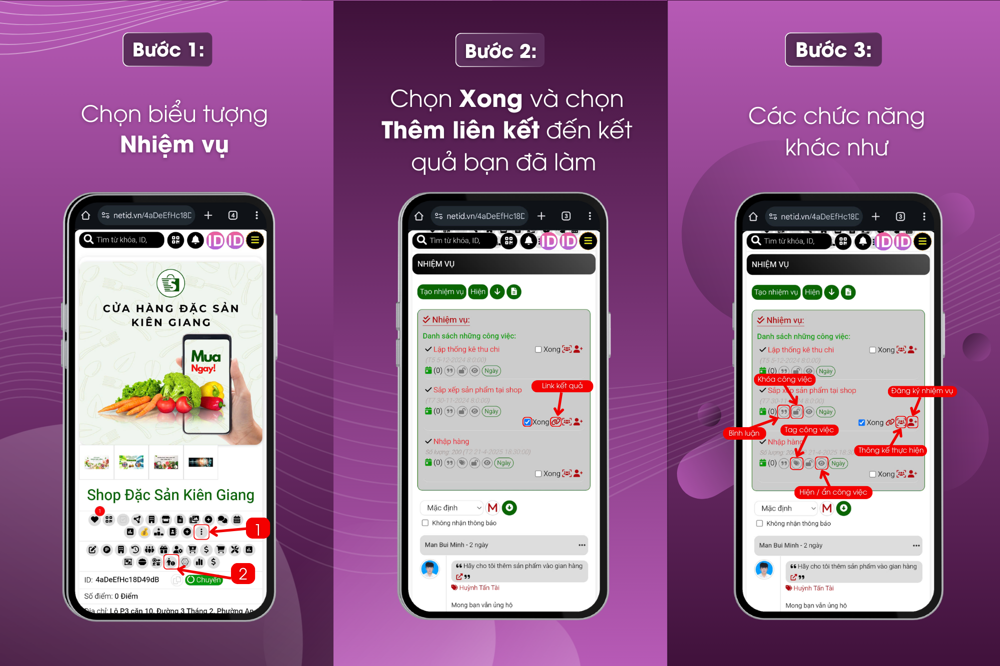 Xem và báo cáo nhiệm vụ