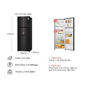 Tủ lạnh LG Inverter 315 lít GN-D315BL