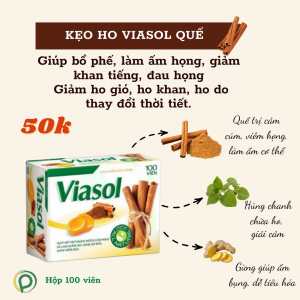 Viên Ngâm Viasol Quế - Hộp 100 viên