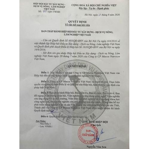 Quyết định Kết nạp Hội viên