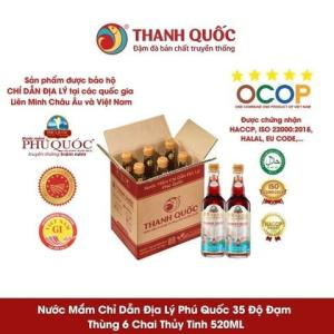 Nước Mắm Chỉ Dẫn Địa Lý Phú Quốc - Thanh Quốc 35N, 520ml x 6 chai