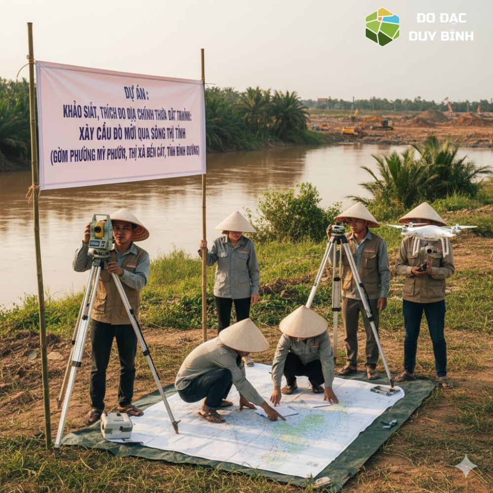 Công Ty Cổ Phần Đo Đạc Duy Bình – Trích Đo Địa Chính Phục Vụ Dự Án Xây Cầu Đò Mới Bến Cát, Bình Dương