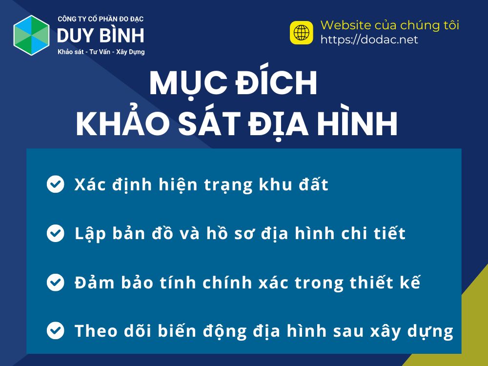 Mục đích của công tác khảo sát địa hình