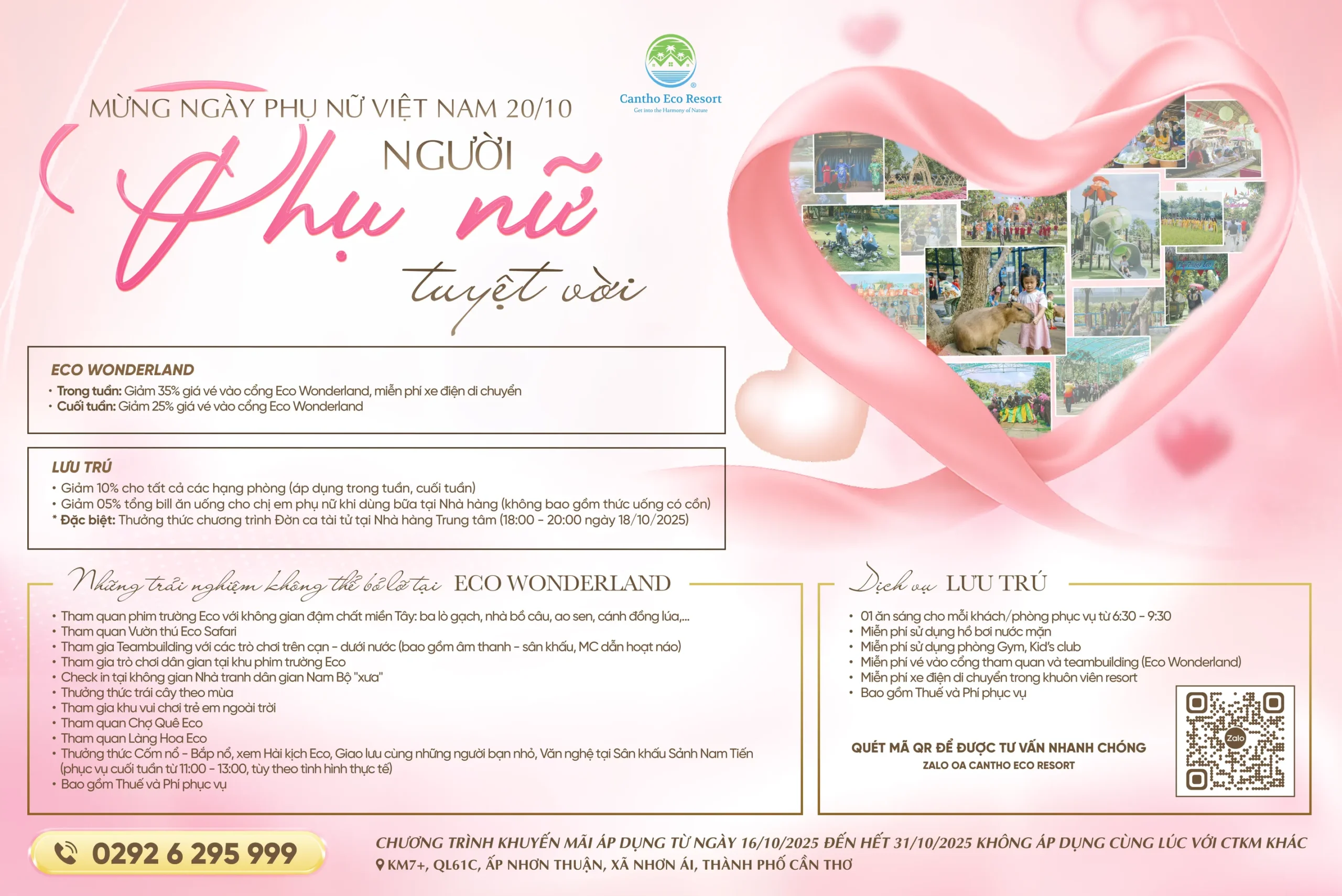 Cantho Eco Resort mừng ngày Phụ nữ 20/10 – Người phụ nữ tuyệt vời