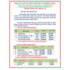 Thời Gian Hoạt Động Và Giá Vé