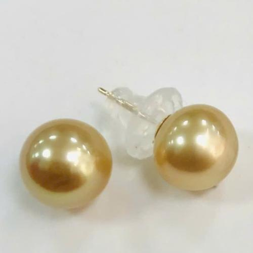 Bông Tai Ngọc Trai Nước Mặn Southsea Vàng Gold (Size 9mm - 15mm)