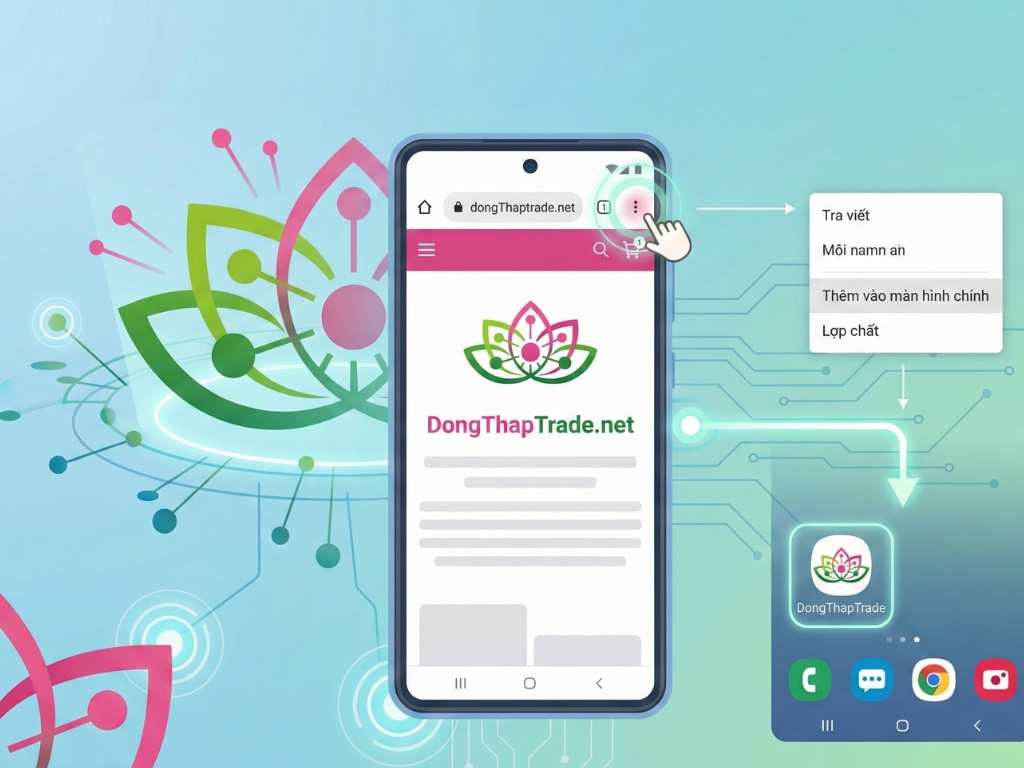 1. Trên Android (Trình duyệt Chrome)