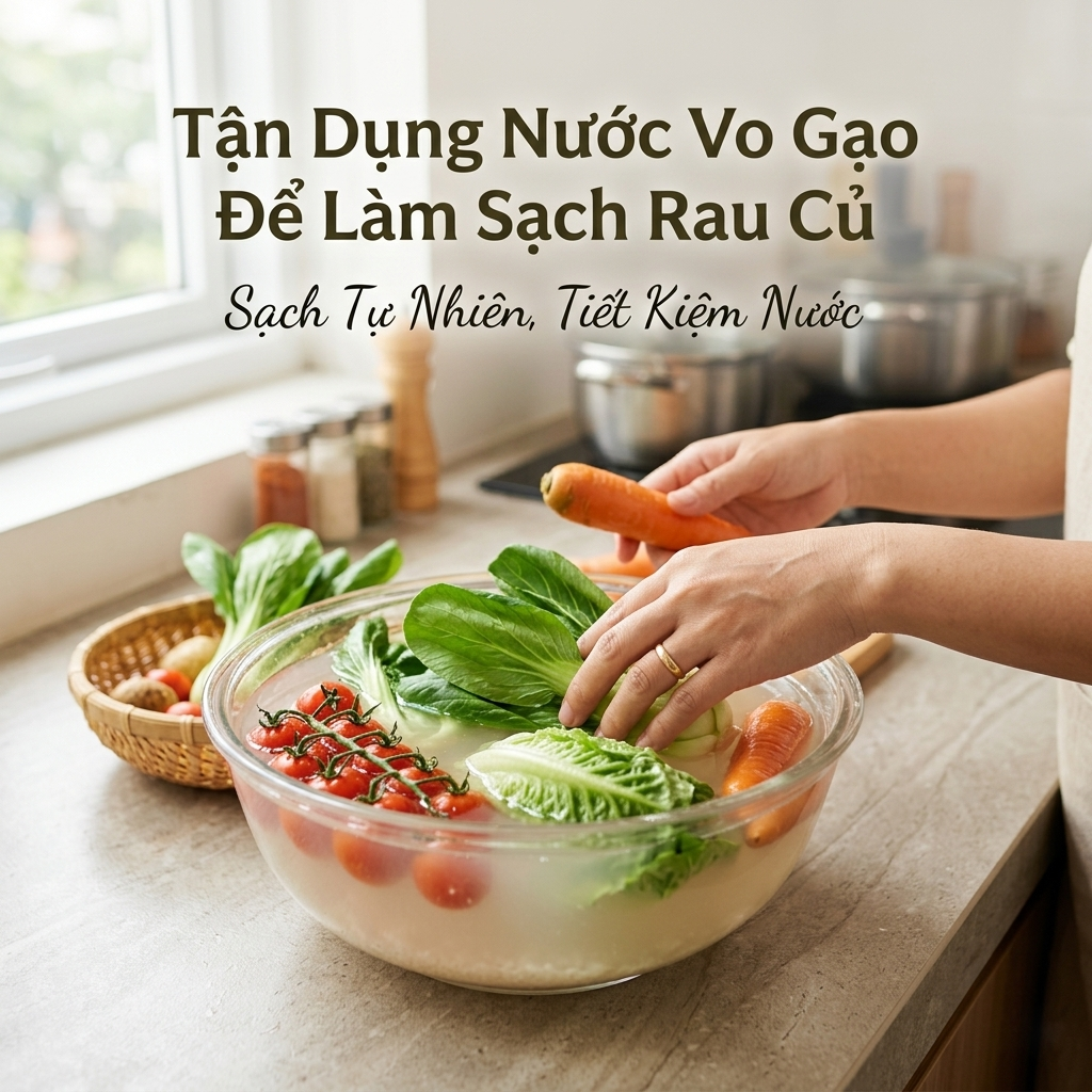 Tận Dụng Nước Vo Gạo Để Làm Sạch Rau Củ