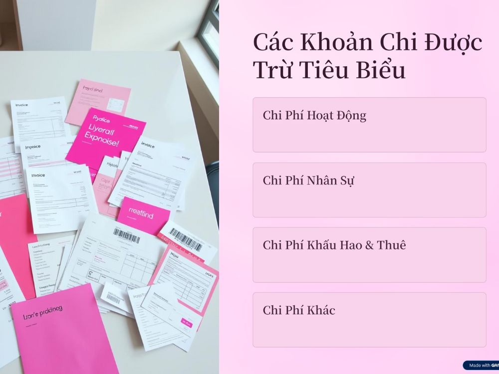 2. Một số ví dụ về khoản chi được trừ