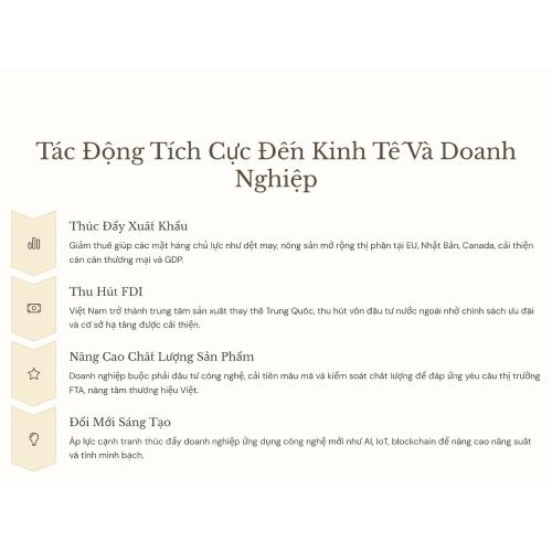 2. Tác Động Tích Cực Của FTA Đến Nền Kinh Tế Và Doanh Nghiệp Việt Nam