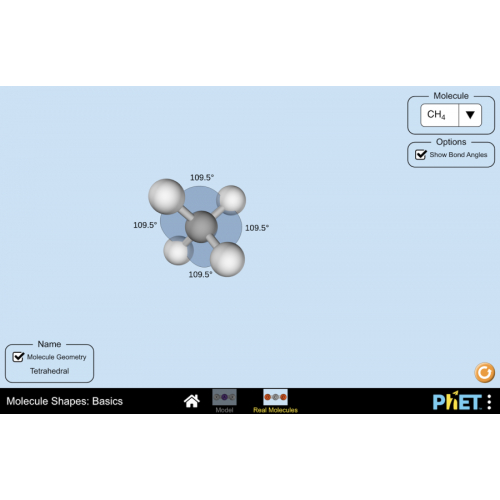 (Mô phỏng) Hóa học: Molecule Shapes: Basics (Hình dạng phân tử: Khái niệm cơ bản)