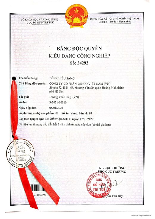 Bằng độc quyền kiểu dáng công nghiệp