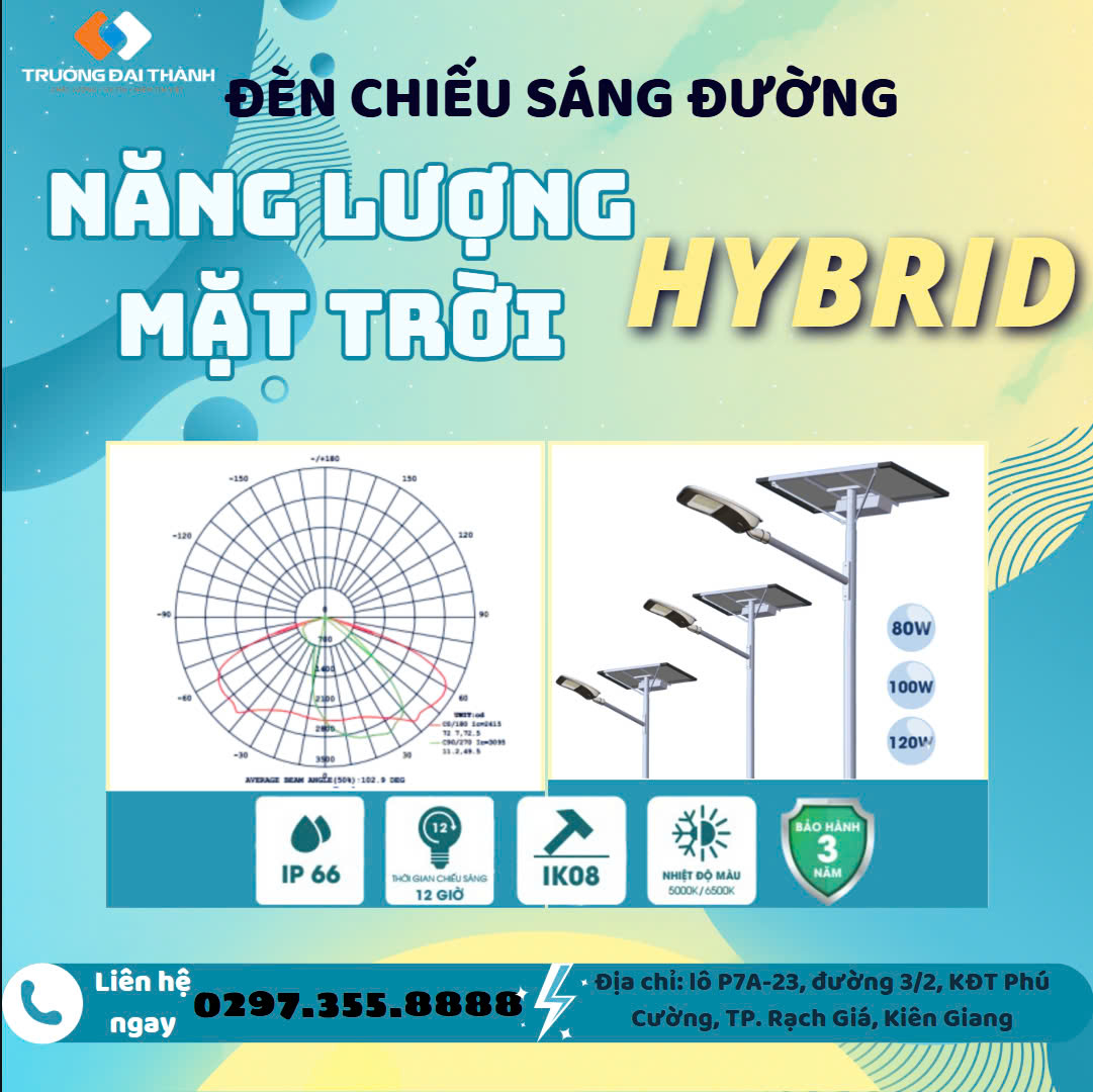 ĐÈN CHIẾU SÁNG ĐƯỜNG NĂNG LƯỢNG MẶT TRỜI HYBRID