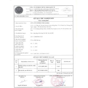Kết quả thử nghiệm sản phẩm hợp quy
