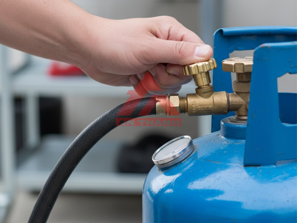 Bước 1: Khóa van gas ngay lập tức.