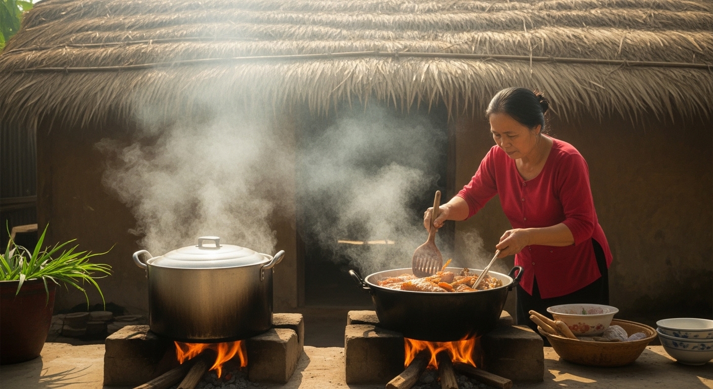 Hơi ấm từ ngọn khói bếp xưa