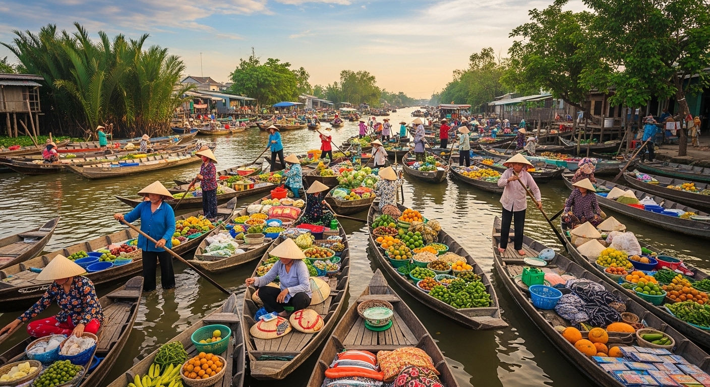 Gánh bánh và hình ảnh quen thuộc của miền quê sông nước
