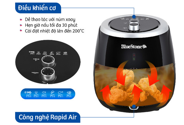 Công nghệ Rapid Air nấu chín thức ăn không cần dầu mỡ   
