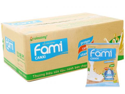 Thùng sữa đậu nành Fami Canxi ít đường (200ml x 40 bịch)