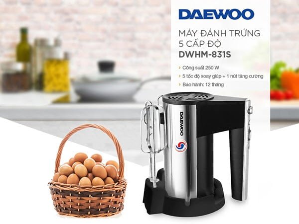 Máy đánh trứng Daewoo DWHM – 831S 250W