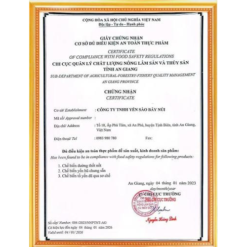 Chứng nhận an toàn thực phẩm