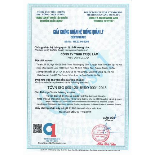 4. Giấy chứng nhận hệ thống quản lý