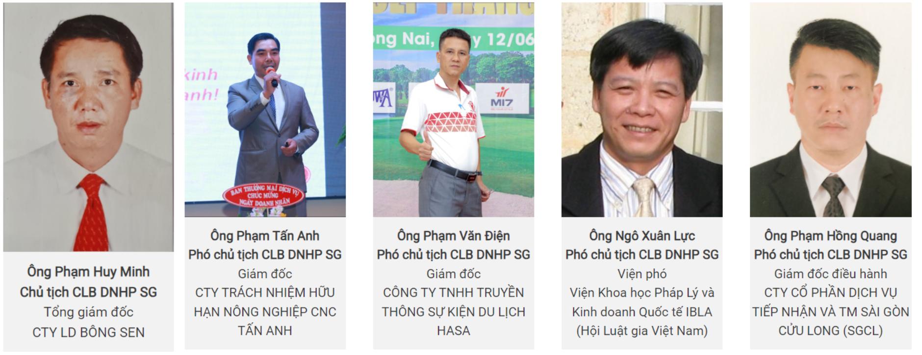 1. Ban chấp hành CLB Doanh nhân HPSG (nhiệm kỳ 2018-2021)