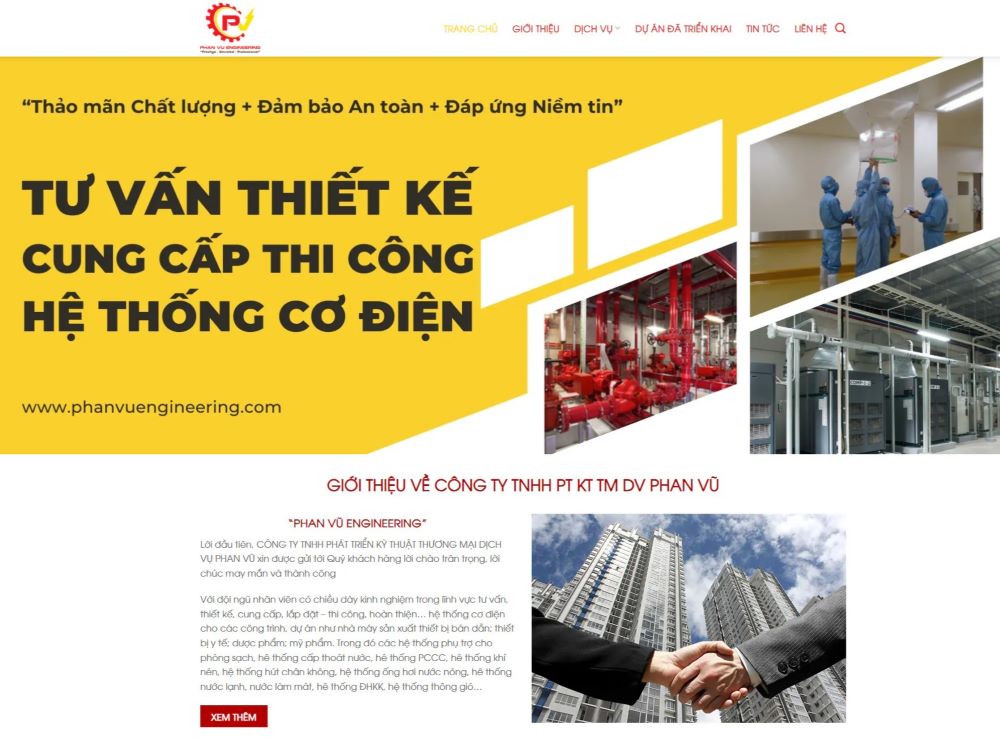 Dự án thiết kế website Phan Vũ Engineering