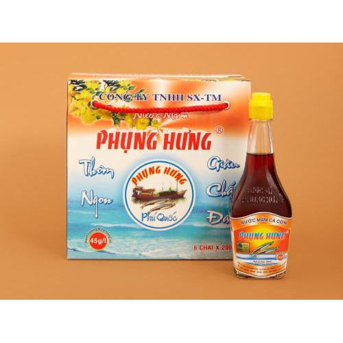 Hộp 6 chai nước mắm cốt nhĩ 200ml 45 độ đạm