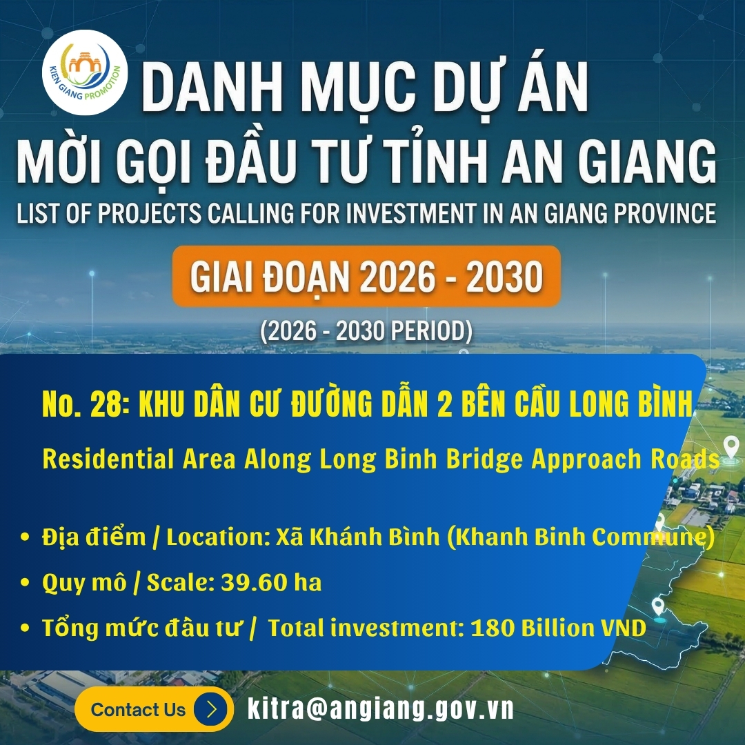 No. 28: Khu Dân Cư Đường Dẫn 2 Bên Cầu Long Bình | Đầu Tư An Giang 2026-2030