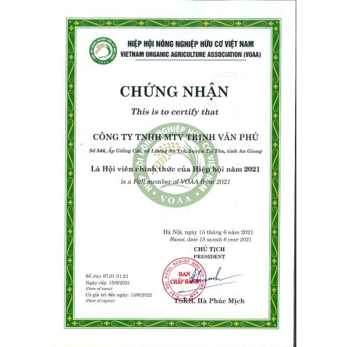 Các chứng nhận của RICE TVP