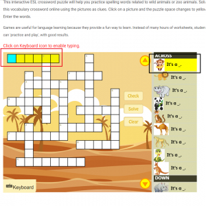 (Game/Web học tập) Interactive Crossword Puzzles