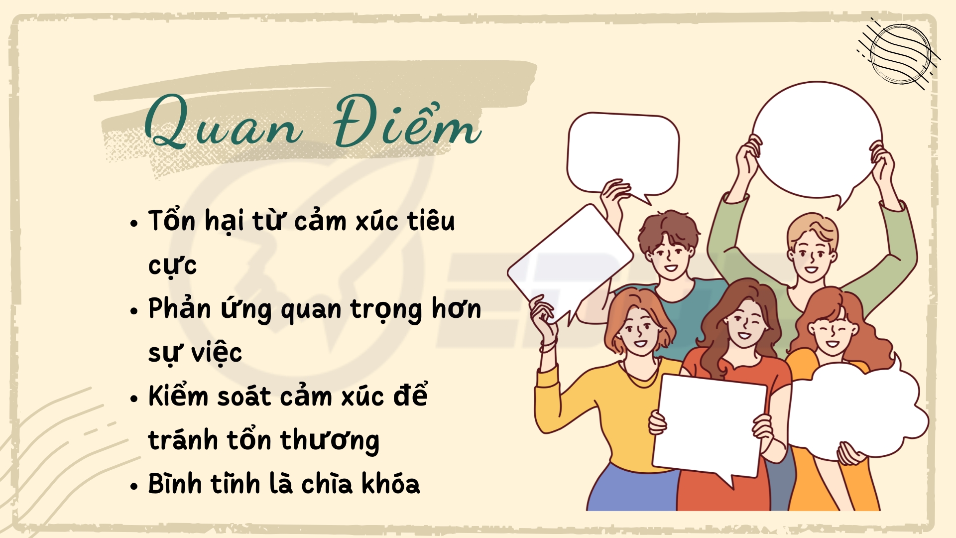 2. Quan điểm của tác giả về việc kiểm soát cảm xúc