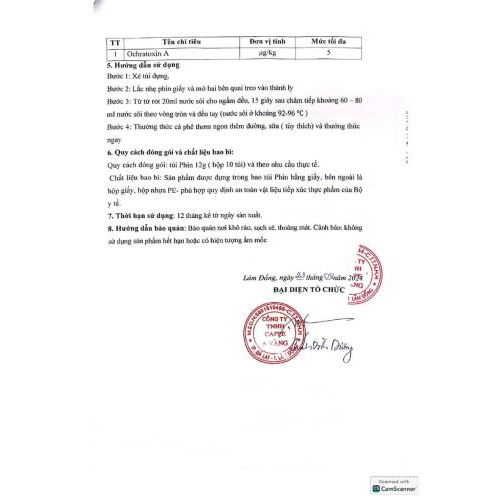 TCB CÀ PHÊ VÀNG PHIN GIẤY A RABICA YELLOW 12GR