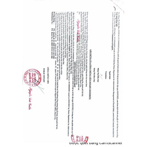 CÔNG VĂN BỔ SUNG NHÃN CÓ TIẾNG ANH