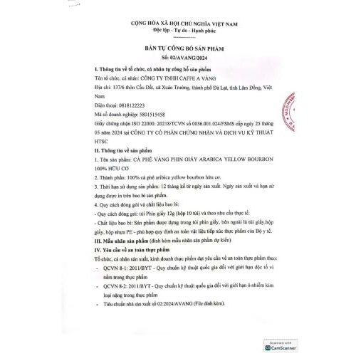 TCB CÀ PHÊ VÀNG PHIN GIẤY A RABICA YELLO