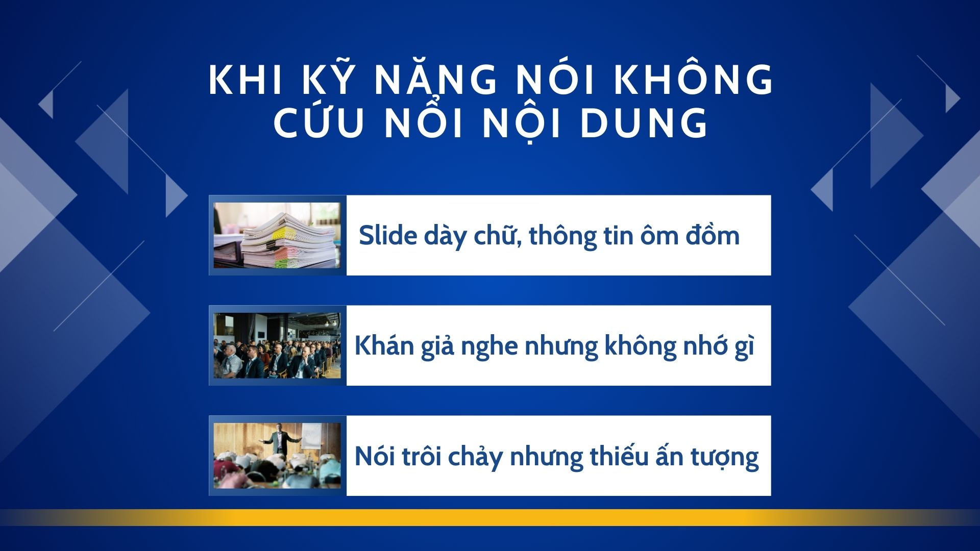 Khi kỹ năng nói không cứu nổi nội dung