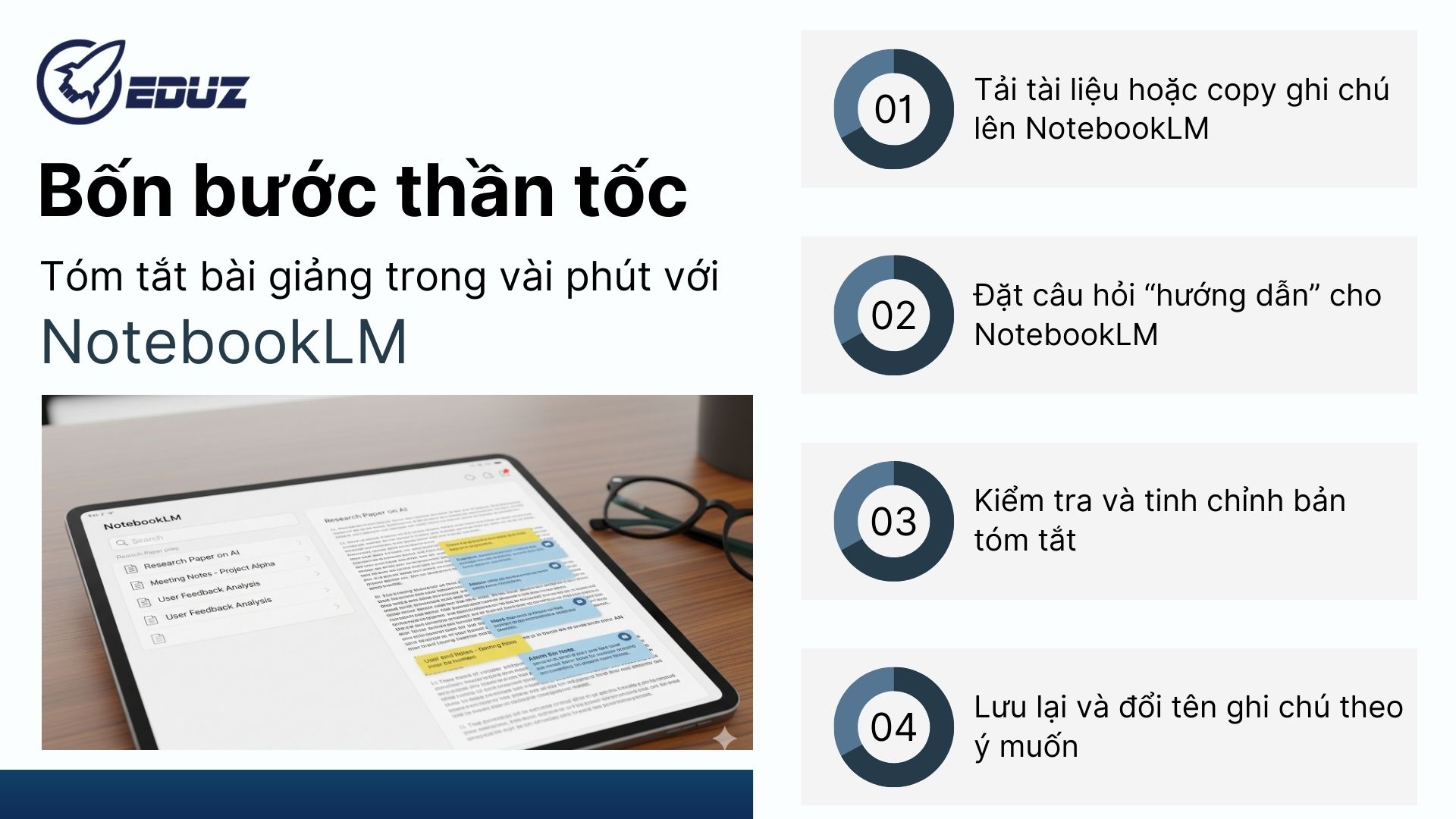 3. Bốn bước thần tốc: Tóm tắt bài giảng trong vài phút với NotebookLM