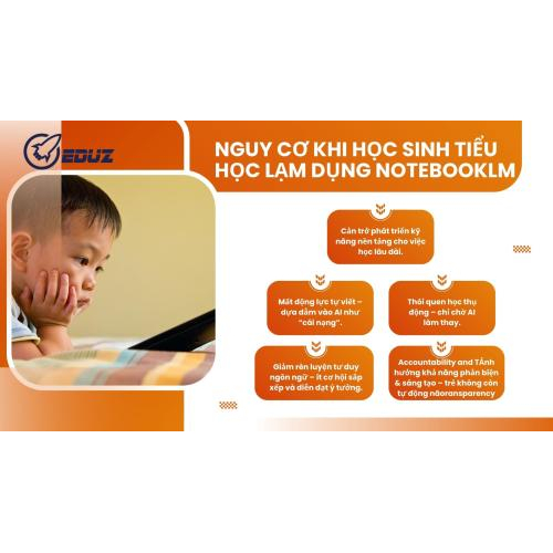 2. Nguy cơ khi trẻ tiểu học lạm dụng NotebookLM