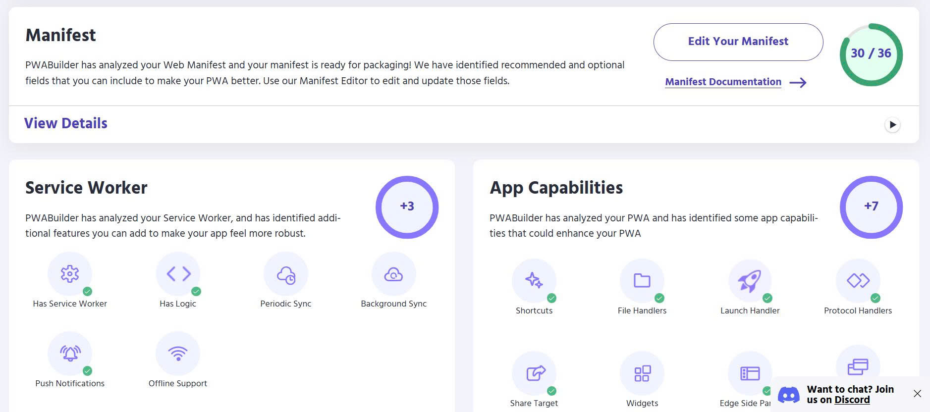 3. Bài test thể hiện trải nghiệm & tương lai: PWA builder report card
