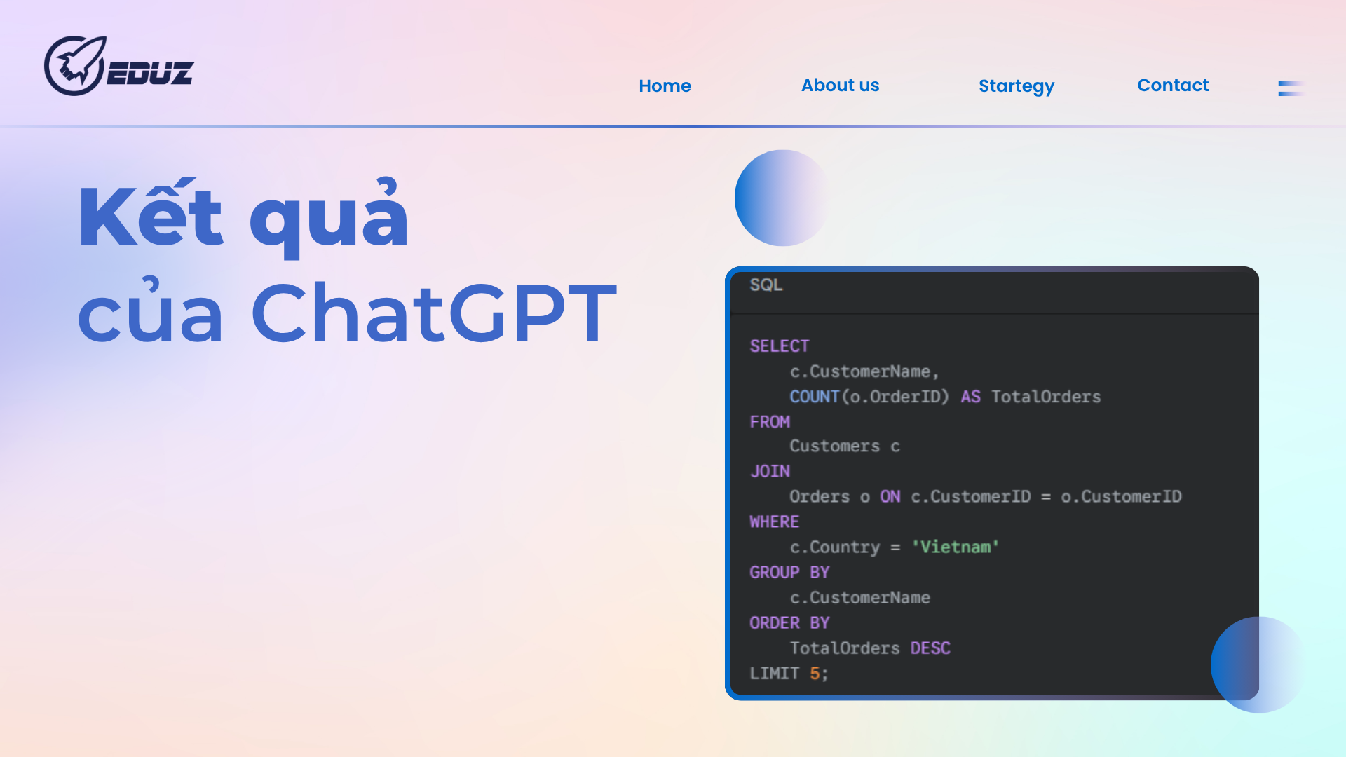 Kết quả (Code ChatGPT tạo ra):
