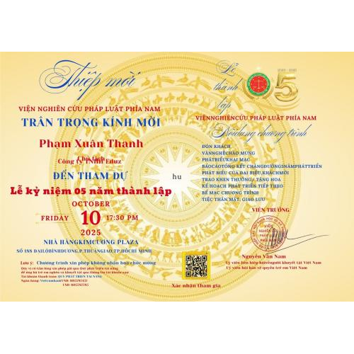 Nhìn lại hành trình 5 năm phát triển của Viện Nghiên Cứu Pháp Luật Phía Nam