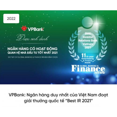 V. Các giải thưởng tiêu biểu