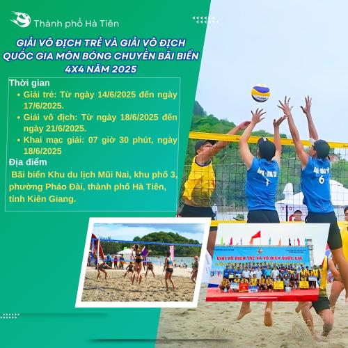 Giải vô địch trẻ và giải vô địch quốc gia môn Bóng chuyền bãi biển 4x4 năm 2025